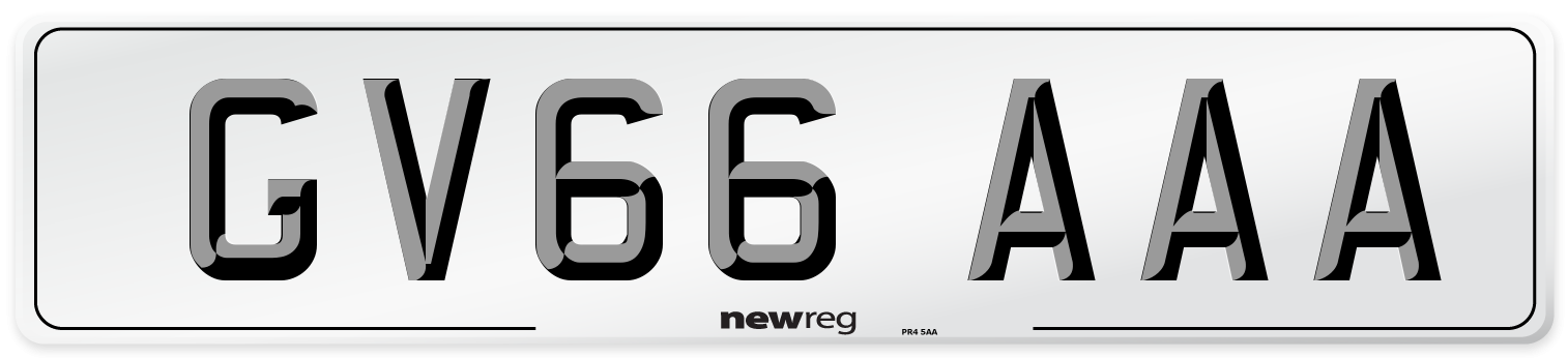 GV66 AAA Number Plate from New Reg